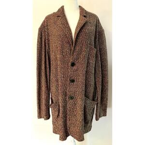 RARE Vintage Missoni Knit Sweater Blazer Shacket Orange Tag Size 52 (US 16)